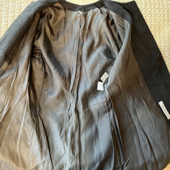 MaxMara Gray Single-Breasted Five-Button Wool/Cashmere Jacket Blazer - Picture 4 of 9